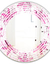 Retro Floral Pattern XII - Modern Round or Oval Wall Mirror - Wave
