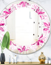 Retro Floral Pattern XII - Modern Round or Oval Wall Mirror - Leaves