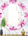 Retro Floral Pattern XII - Modern Round or Oval Wall Mirror - Triple C