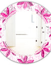 Retro Floral Pattern XII - Modern Round or Oval Wall Mirror - Triple C