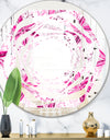 Retro Floral Pattern XII - Modern Round or Oval Wall Mirror - Whirl
