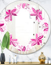 Retro Floral Pattern XII - Modern Round or Oval Wall Mirror - Quatrefoil