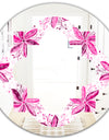 Retro Floral Pattern XII - Modern Round or Oval Wall Mirror - Quatrefoil