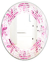 Retro Floral Pattern XII - Modern Round or Oval Wall Mirror - Wave