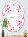 Retro Floral Pattern XII - Modern Round or Oval Wall Mirror - Whirl