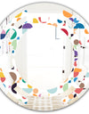 Retro Abstract Circular I - Modern Round or Oval Wall Mirror - Space