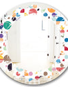 Retro Abstract Circular I - Modern Round or Oval Wall Mirror - Leaves