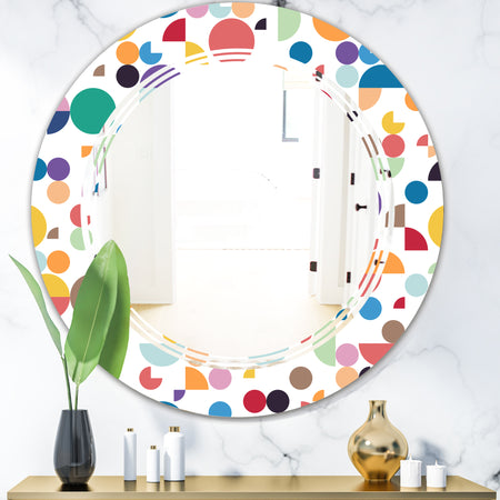 Retro Abstract Circular I - Modern Round or Oval Wall Mirror - Triple C