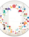Retro Abstract Circular I - Modern Round or Oval Wall Mirror - Quatrefoil