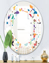 Retro Abstract Circular I - Modern Round or Oval Wall Mirror - Space