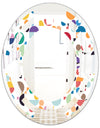 Retro Abstract Circular I - Modern Round or Oval Wall Mirror - Space