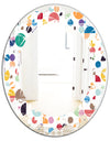Retro Abstract Circular I - Modern Round or Oval Wall Mirror - Leaves