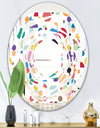 Retro Abstract Circular I - Modern Round or Oval Wall Mirror - Whirl