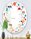 Retro Abstract Circular I - Modern Round or Oval Wall Mirror - Quatrefoil