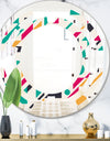 Retro Geometric Design III - Modern Round or Oval Wall Mirror - Space