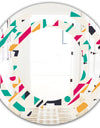 Retro Geometric Design III - Modern Round or Oval Wall Mirror - Space