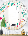 Retro Geometric Design III - Modern Round or Oval Wall Mirror - Wave
