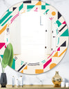 Retro Geometric Design III - Modern Round or Oval Wall Mirror - Triple C