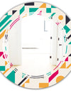 Retro Geometric Design III - Modern Round or Oval Wall Mirror - Triple C