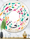 Retro Geometric Design III - Modern Round or Oval Wall Mirror - Whirl