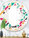Retro Geometric Design III - Modern Round or Oval Wall Mirror - Quatrefoil