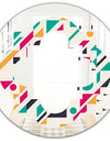 Retro Geometric Design III - Modern Round or Oval Wall Mirror - Quatrefoil