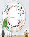 Retro Geometric Design III - Modern Round or Oval Wall Mirror - Space