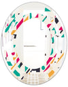 Retro Geometric Design III - Modern Round or Oval Wall Mirror - Space