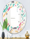 Retro Geometric Design III - Modern Round or Oval Wall Mirror - Wave