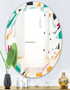 Retro Geometric Design III - Modern Round or Oval Wall Mirror - Triple C