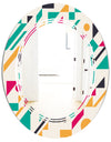Retro Geometric Design III - Modern Round or Oval Wall Mirror - Triple C