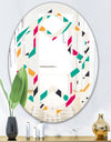 Retro Geometric Design III - Modern Round or Oval Wall Mirror - Hexagon Star