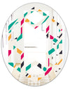 Retro Geometric Design III - Modern Round or Oval Wall Mirror - Hexagon Star