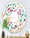 Retro Geometric Design III - Modern Round or Oval Wall Mirror - Whirl