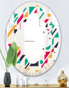 Retro Geometric Design III - Modern Round or Oval Wall Mirror - Quatrefoil