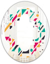 Retro Geometric Design III - Modern Round or Oval Wall Mirror - Quatrefoil