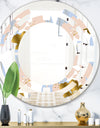 Golden Foliage XV - Modern Round or Oval Wall Mirror - Space