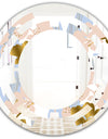 Golden Foliage XV - Modern Round or Oval Wall Mirror - Space