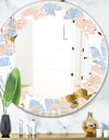 Golden Foliage XV - Modern Round or Oval Wall Mirror - Leaves
