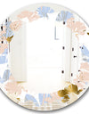 Golden Foliage XV - Modern Round or Oval Wall Mirror - Leaves