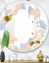 Golden Foliage XV - Modern Round or Oval Wall Mirror - Quatrefoil