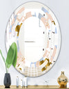 Golden Foliage XV - Modern Round or Oval Wall Mirror - Space