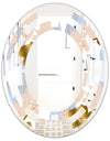 Golden Foliage XV - Modern Round or Oval Wall Mirror - Space