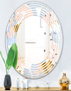 Golden Foliage XV - Modern Round or Oval Wall Mirror - Wave