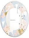 Golden Foliage XV - Modern Round or Oval Wall Mirror - Wave