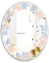 Golden Foliage XV - Modern Round or Oval Wall Mirror - Leaves