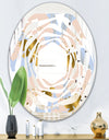 Golden Foliage XV - Modern Round or Oval Wall Mirror - Whirl