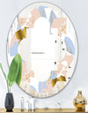 Golden Foliage XV - Modern Round or Oval Wall Mirror - Quatrefoil