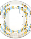 Gold Chain Pattern - Modern Round or Oval Wall Mirror - Space
