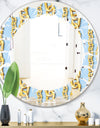 Gold Chain Pattern - Modern Round or Oval Wall Mirror - Leaves